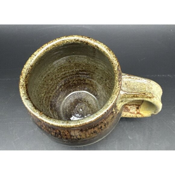 VTG Studio Art Pottery Mixed Artist Brown Coffee Tea Mug Set Of 4 Signed - Picture 11 of 16